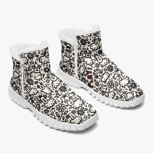 Load image into Gallery viewer, ‘Doodle Sheep’ Fur Zipper Up Boots
