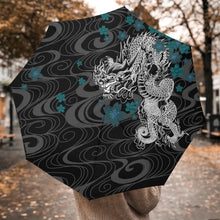 Load image into Gallery viewer, ‘Yozakura Black’ Automatic Folding Umbrella