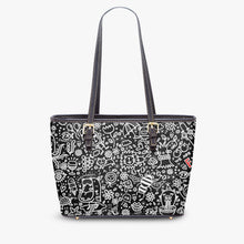 Load image into Gallery viewer, 586. ‘Everything is Perfect on Black’ Large Leather Tote Bag