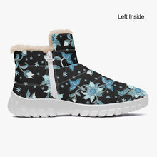 Load image into Gallery viewer, Blue flower- Fur Zipper Up Boots