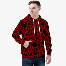 Load image into Gallery viewer, 'Red with black dots' Unisex Hoodie