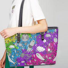 Load image into Gallery viewer, ‘Dream in Rainbow’ Large Leather Tote Bag