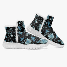 Load image into Gallery viewer, Blue flower- Fur Zipper Up Boots