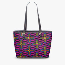 Load image into Gallery viewer, 586. 'Vibrant Blossom' Large Leather Tote Bag