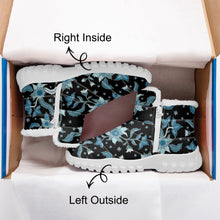 Load image into Gallery viewer, Blue flower- Fur Zipper Up Boots
