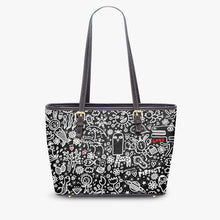 Load image into Gallery viewer, 586. ‘Everything is Perfect on Black’ Large Leather Tote Bag