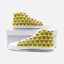 Load image into Gallery viewer, Ramen Pig in Lime Green -High Top Canvas Shoes