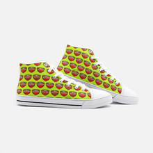 Load image into Gallery viewer, Ramen Pig in Lime Green -High Top Canvas Shoes