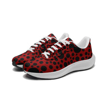 Load image into Gallery viewer, Red with Black dots -Unisex Mesh Tech Performance Running Shoes