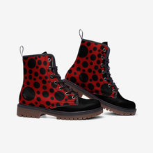 Load image into Gallery viewer, Red with Black dots -Casual Leather Lightweight boots MT