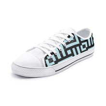 Load image into Gallery viewer, Square Chevron Blue - Low Top Canvas Shoes