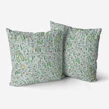 Load image into Gallery viewer, ‘Beans on Blue’ Throw Pillow