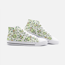 Load image into Gallery viewer, Spring Daisy in Green -High Top Canvas Shoes