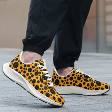 Load image into Gallery viewer, Yellow with Black dots -Unisex Mesh Tech Performance Running Shoes