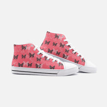 Load image into Gallery viewer, Butterfly in Pink -High Top Canvas Shoes