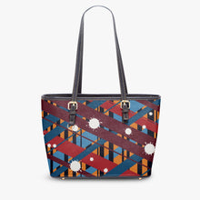 Load image into Gallery viewer, 586. Large- Leather Tote Bag Ribbons
