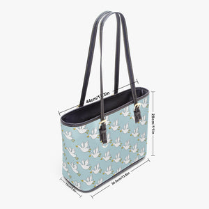 586. Large- Leather Tote Bag  Ducks