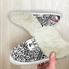 Load image into Gallery viewer, Cotton slippers with fur edges
