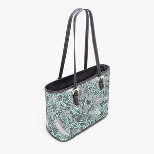 586. Large- Leather Tote Bag Dream in turquoise