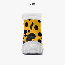 画像をギャラリービューアに読み込む, Yellow with Black dots- Fur Zipper Up Boots
