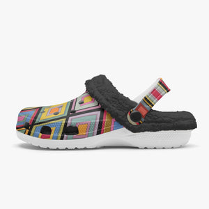 colorful square- Lined  Clogs