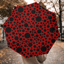 画像をギャラリービューアに読み込む, Red with Black dots - Automatic Folding Umbrella
