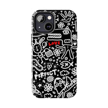 Load image into Gallery viewer, Doodle Love Tough Phone Case — Black &amp; White Cute Graphic Protection
