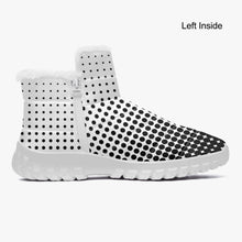 画像をギャラリービューアに読み込む, White with Black dots- Fur Zipper Up Boots
