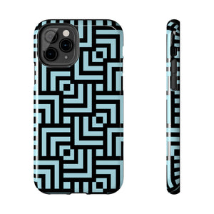 Square chevron Blue-Tough Phone Cases