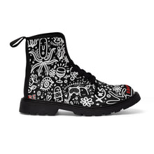 画像をギャラリービューアに読み込む, Everything is Perfect on Black -Women&#39;s Canvas Boots
