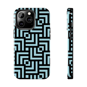 Square chevron Blue-Tough Phone Cases