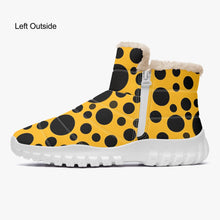 画像をギャラリービューアに読み込む, Yellow with Black dots- Fur Zipper Up Boots
