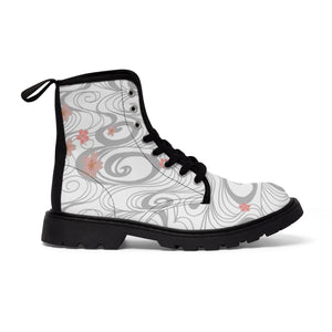 Yozakura white -Women's Canvas Boots