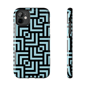 Square chevron Blue-Tough Phone Cases