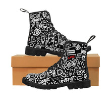 画像をギャラリービューアに読み込む, Everything is Perfect on Black -Women&#39;s Canvas Boots
