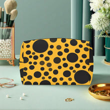 Load image into Gallery viewer, Yellow with Black dots -Large Travel Pouch
