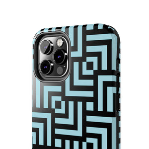 Square chevron Blue-Tough Phone Cases