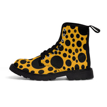 画像をギャラリービューアに読み込む, Yellow with Black dots-Women&#39;s Canvas Boots
