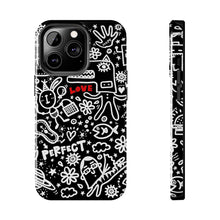 Load image into Gallery viewer, Doodle Love Tough Phone Case — Black &amp; White Cute Graphic Protection
