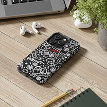 Load image into Gallery viewer, Doodle Love Tough Phone Case — Black &amp; White Cute Graphic Protection
