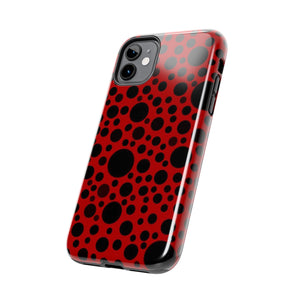 Red with black dots-Tough Phone Cases