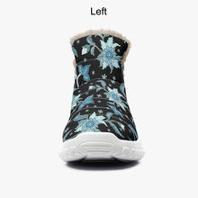 Load image into Gallery viewer, Blue flower- Fur Zipper Up Boots
