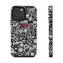 Load image into Gallery viewer, Doodle Love Tough Phone Case — Black &amp; White Cute Graphic Protection
