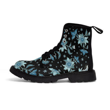 Load image into Gallery viewer, Blue Flower -Women&#39;s Canvas Boots
