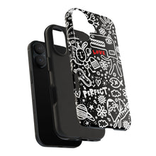 Load image into Gallery viewer, Doodle Love Tough Phone Case — Black &amp; White Cute Graphic Protection
