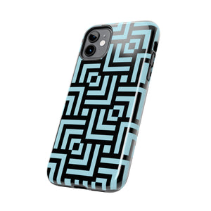 Square chevron Blue-Tough Phone Cases