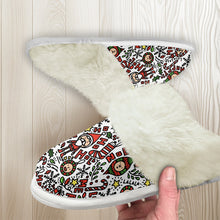 Load image into Gallery viewer, ‘Merry’ Cotton slippers with fur edges
