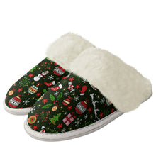Load image into Gallery viewer, Cotton slippers with fur edges
