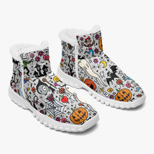 Load image into Gallery viewer, 446. Cotton-pad Fur Zipper Up Boots Halloween-fur zipper boots
