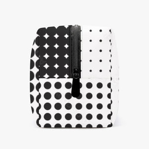 White with Black dots.-Large Capacity Travel Makeup Bag